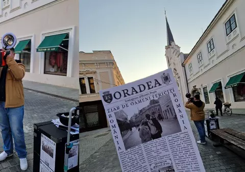 Un adolescent din Ucraina „oferă amintiri” turiștilor din Oradea: „Chiar e de poveste...”