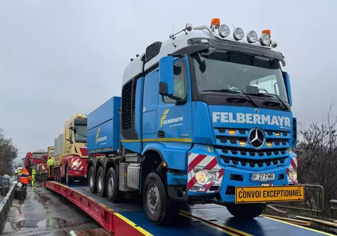 Traficul va fi restricționat mâine pe drumurile din Hunedoara. Al doilea convoi agabaritic care traversează România ajunge la destinație