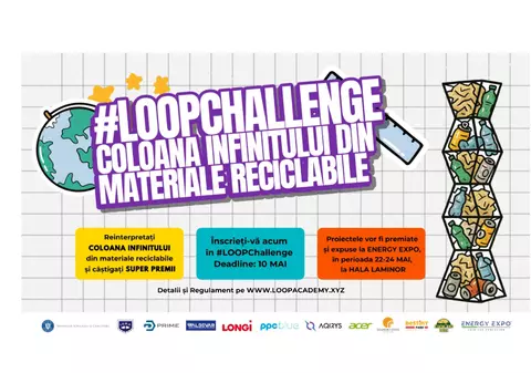 COLOANA INFINITULUI DIN MATERIALE RECICLABILEProiectele #LOOPChallenge, votate și premiate la ENERGY EXPO® 2025