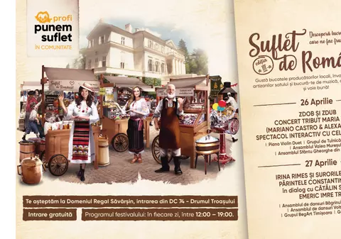 Irina Rimes și Surorile Osoianu, Zdob și Zdub, artizani ai gustului autentic și meșteșugari iscusiți, în a treia ediție a festivalului Suflet de România, pe Domeniul Regal Săvârșin