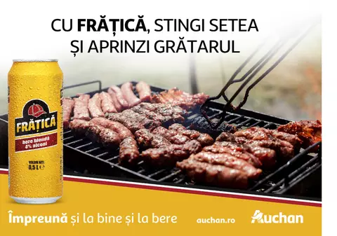Începe sezonul de grătare! Frățică, berea care nu trebuie să lipsească de pe masă – acum, disponibilă exclusiv la Auchan