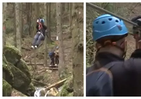 Turişti străini, impresionaţi de tiroliana Şapte Scări: „Asta e cea mai bună zi”