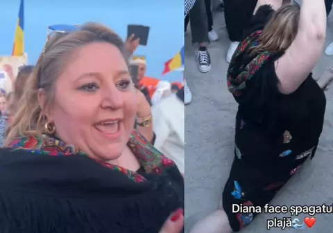 Diana Șoșoacă a făcut șpagatul pe plajă și a arătat semne obscene: „La o parte, să vedeți ce face o grasă”