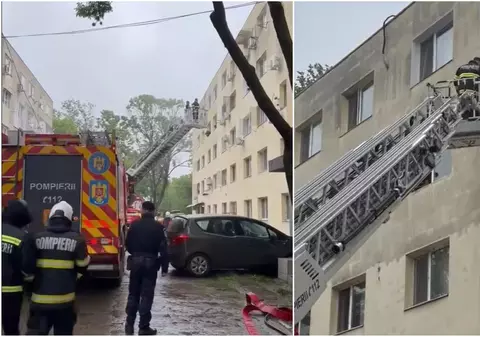 Zeci de oameni din Ploiești au ieșit în fața blocului după ce au văzut flăcări ieșind dintr-un apartament. Doi copii au făcut atac de panică