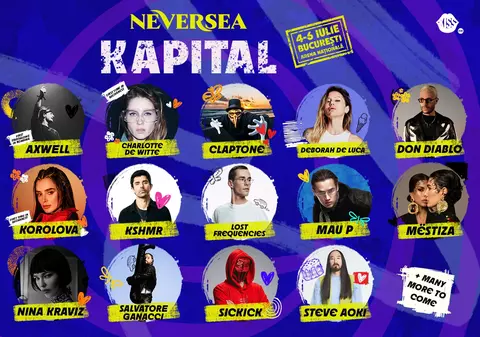 NEVERSEA KAPITAL anunță primii artiști care vor urca pe scena festivalului între 4-6 iulie pe Arena Națională