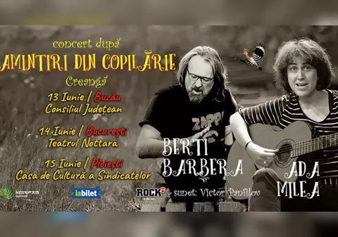 „Amintiri din Copilărie”, în ritm de concert: Ada Milea și Berti Barbera aduc Creangă pe scenă într-un spectacol muzical original