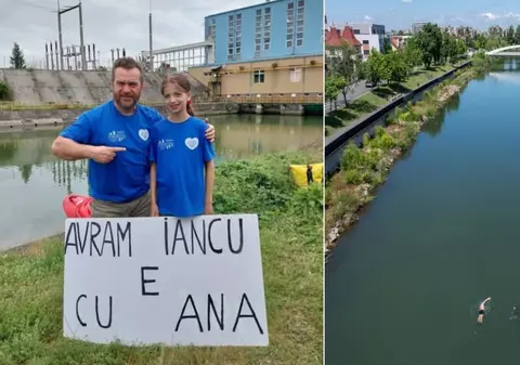 Avram Iancu a înotat 10 kilometri fără echipament, în râul Crișul Repede. Polisportivul a fost impresionat de situația unei fetițe din Oradea | VIDEO