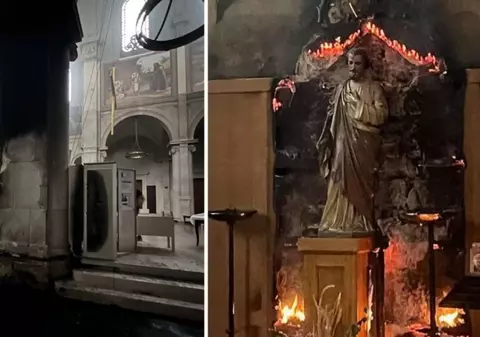 Un român de 36 de ani, arestat după ce a incendiat o biserică din Paris. Bărbatul s-a comparat cu un AK-47: „Sunt o armă”