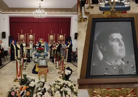 Cum au apărut soția și băiatul lui Mihai Leu la priveghi. Îmbrăcați în negru, aceștia au asistat la slujba oficiată de zece preoți
