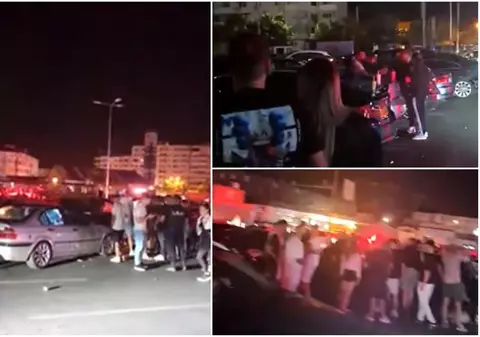 Bătaie generală într-o parcare din Focșani, după ce o șoferiță care făcea drifturi a lovit mai multe mașini parcate | VIDEO