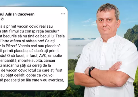 Adrian Cacovean, medicul anchetat că vindea un pretins remediu anti-COVID, împrăștie informații despre așa-zise malformații create de vaccinuri 