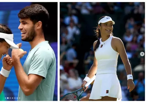 Carlos Alcaraz și Emma Răducanu, în tandrețuri pe terenul de tenis. Deja se vorbește despre o idilă