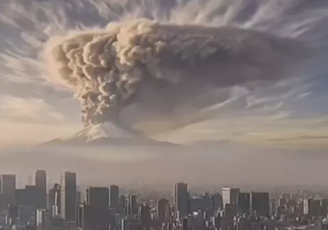 Japonia publică un video AI cu erupția înfricoșătoare a Muntelui Fuji pentru a pregăti locuitorii din Tokyo