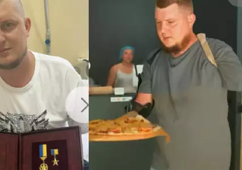 Eroul ucrainean care și-a pierdut brațele și vederea la un ochi, în luptele cu rușii, și-a deschis o pizzerie: „Pentru fiicele mele nu m-am lăsat doborât”