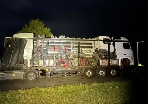 16.500 de euro amendă pentru șoferul de TIR al acestui camion care plecase din Germania spre Iordania