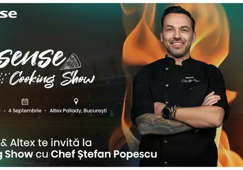Hisense Cooking Show a ajuns la Altex Pallady în București: spectacol culinar cu Chef Ștefan Popescu