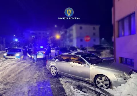 Un bărbat fără permis a furat un Audi și a fugit de Poliție, în Cluj. Cum au reușit să îl prindă