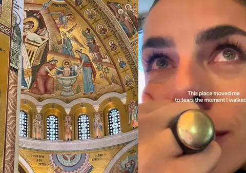 O tânără catolică a vizitat o catedrală ortodoxă celebră și a impresionat mii de oameni cu reacția sa: „Mai multe lacrimi decât like-uri”