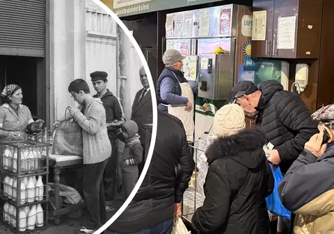 Cozile la lapte au revenit în București. De ce stau oamenii din nou la rând: „Nu mai găsești așa ceva”