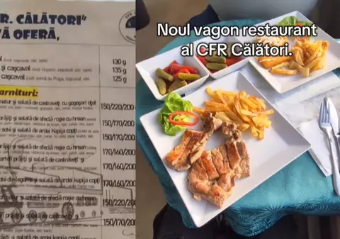 Ce mâncare se servește în vagoanele restaurant ale CFR Călători. Un român a filmat și a devenit viral: „Visele mele când am febră 40”
