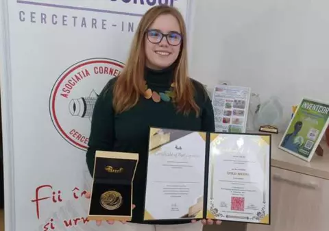 Ana-Maria, o elevă din Deva, a câștigat medalia de aur la Salonul de Inventică din Taiwan cu un proiect care poate ajuta 2,2 miliarde de oameni