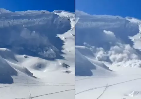 Imagini cu avalanşa uriașă de la Bâlea Lac, în Făgăraş. Un turist a filmat ce s-a întâmplat la 1.800 metri