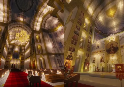 Catedrala Mântuirii Neamului a fost reconstituită pe un server din jocul Minecraft