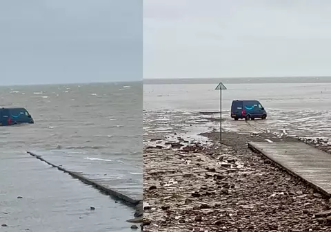 Un șofer a ajuns cu duba de livrări în mijlocul mării, după ce a urmat indicațiile GPS-ului, în Marea Britanie