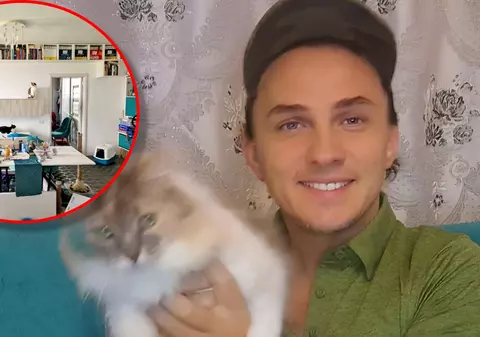 Imagini din apartamentul în care locuiește Mihai Trăistariu. Sufrageria a devenit camera pisicilor
