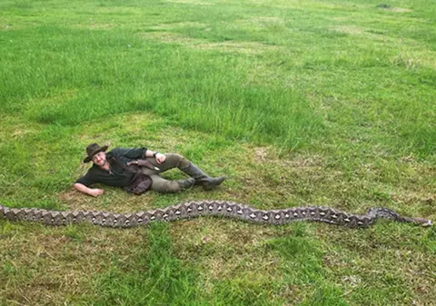 Românul care a măsurat cel mai mare șarpe sălbatic din lume. Dimensiunile impresionante ale „Baronesei”