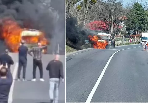 O ambulanță a luat foc pe DN 28, în județul Iași. Traficul din zonă a fost oprit