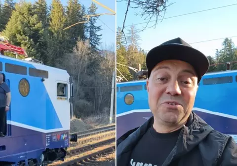 O locomotivă modernizată la Brașov s-a stricat la primul drum. Comediantul Dan Badea: „Nu mai merge fratele vostru cu trenul”