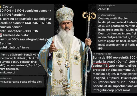 Cadou obligatoriu pentru ÎPS Teodosie: 200 de lei de student, la festivitatea de absolvire. Organizator: „Cei care nu pot participa au obligația morală de a achita 550 de lei”