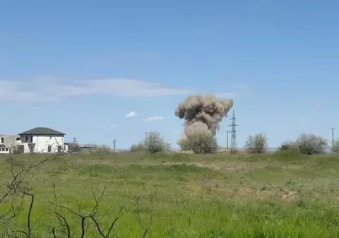 Momentul în care drona rusească Geran-2 căzută în Galați este detonată