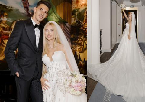 Imagini de la nunta Andreei Bălan cu Victor Cornea. Artista a schimbat mai multe rochii de mireasă