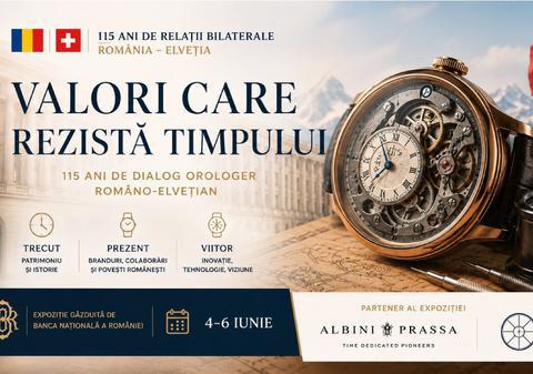 Expoziția „Valori care rezistă timpului” de la BNR: Albini Prassa aduce în prim-plan 115 ani de relații România–Elveția prin orologerie