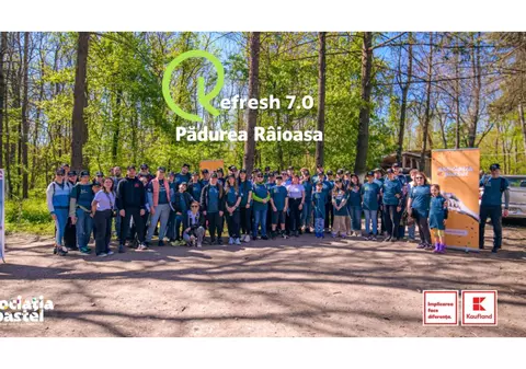 Asociația pastel și Kaufland România au intervenit cu 80 de voluntari în Pădurea Râioasa, pentru o acțiune de ecologizare