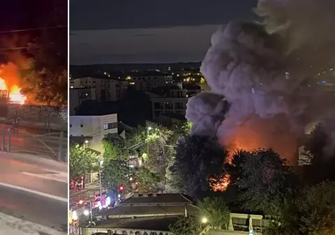 Un restaurant și trei magazine de pe șoseaua Colentina din București au fost făcute scrum de un incendiu violent: 7 persoane au fost evacuate