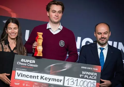 Vincent Keymer a câștigat 131.000 de dolari și este campionul Super Chess Classic România 2026