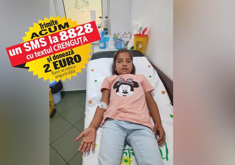 Crenguța are nevoie de ajutor pentru a lupta cu cancerul, cu o boală autoimună care îi macină oasele, dar și cu maladia Addison. Investigațiile în Italia și tratamentele zilnice salvatoare costă 2.500 de euro