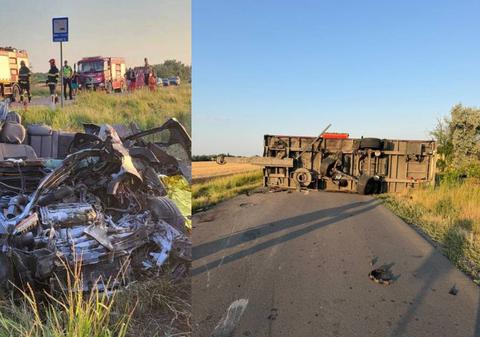 Doi soți au murit într-un accident grav în Brăila, după ce mașina lor s-a izbit de un TIR și a fost decopertată