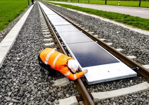 Panouri solare, pe șinele de tren. Cât curent produce soluția inovatoare și cum au rezistat panourile sub 11.000 de trenuri, în Elveția