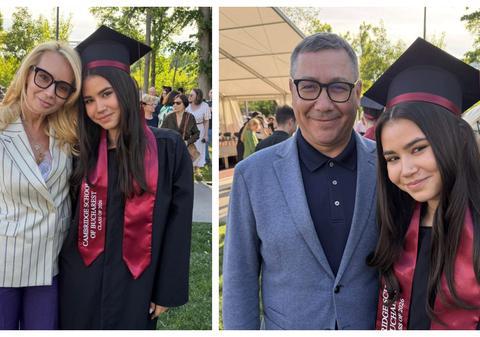 Daciana Sârbu și Victor Ponta s-au reunit în ziua absolvirii fiicei lor. Irina a terminat liceul. „Sunt un tată mândru”