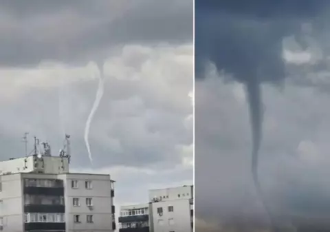 Un nor pâlnie a fost observat în Ploiești: „Bunicii îi spuneau sorb”