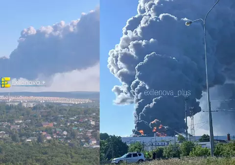 Ucraina a atacat cu drone Rusia: o rafinărie, o bază aeriană și un depozit uriaș al „eMagului rusesc” au luat foc