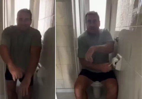 Surpriza de care au avut parte doi turiști într-o cazare ieftină din Grecia. Baia minusculă a devenit virală pe rețelele de socializare | VIDEO