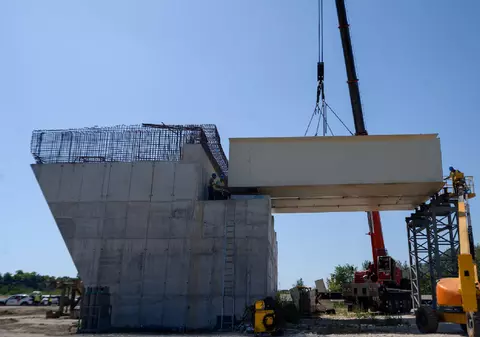 Imagini noi cu podul de la Ungheni peste Prut: Lucrările au ajuns la 55%