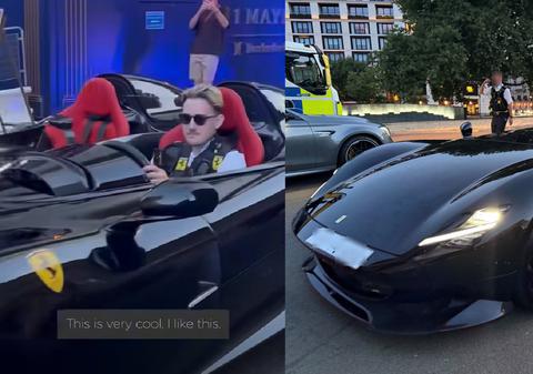 Un polițist a condus un Ferrari extrem de rar, confiscat în trafic, și a fost în culmea fericirii: „Cea mai bună zi din cariera lui”