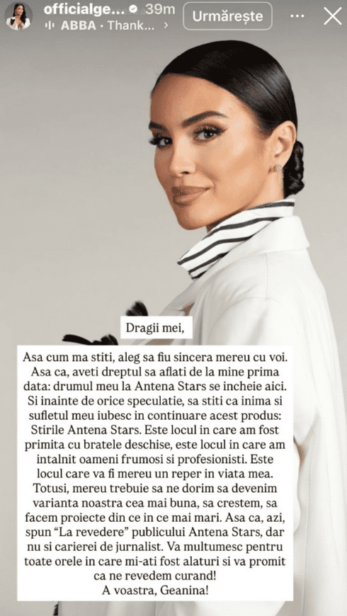 Geanina Ilieș a plecat de la Antena Stars