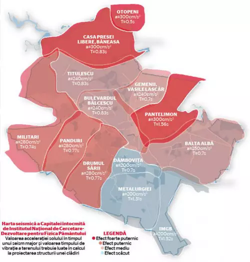 Harta de risc seismic a Bucureștiului
